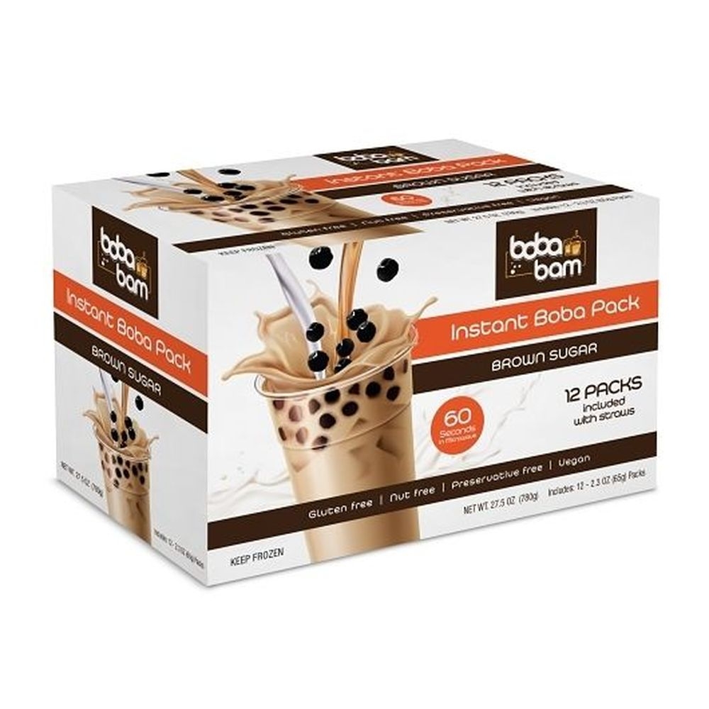 Bobabam Brown Sugar Instant Boba Kit with Straws, 27.50 Ounce -- 12 per case