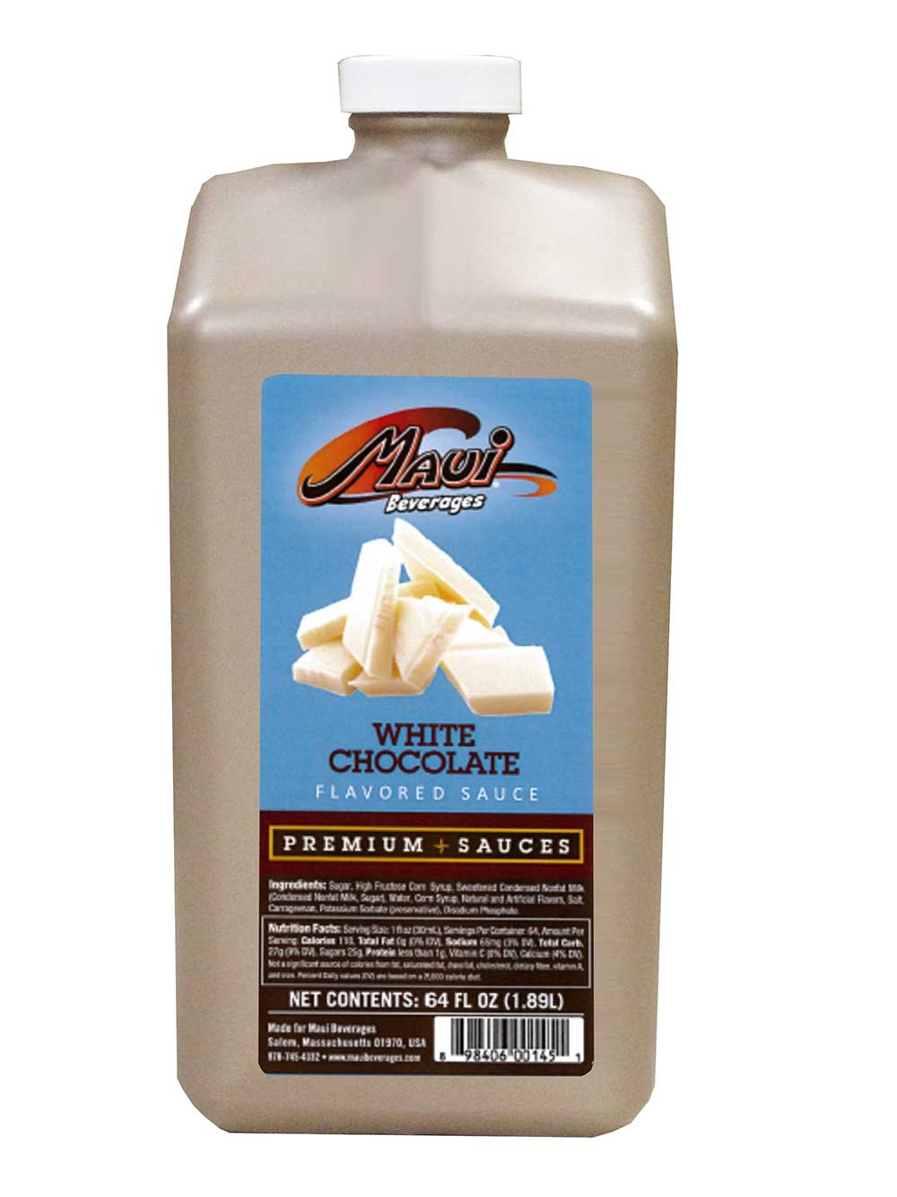 Lyons Maui White Chocolate Flavored Sauce, 64 Ounce -- 4 per case