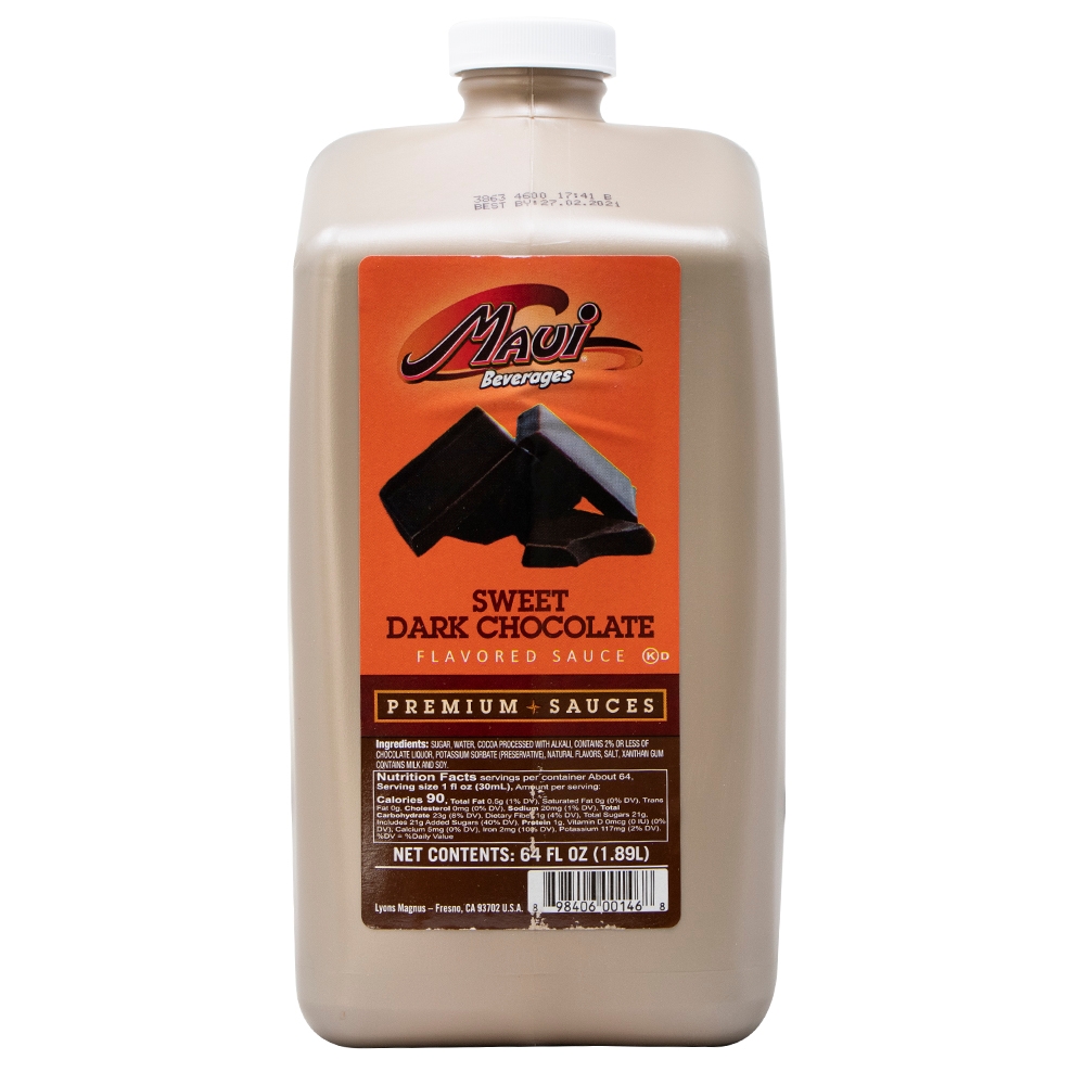 Lyons Maui Sweet Dark Chocolate Sauce, 64 Ounce -- 4 per case