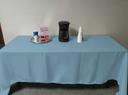 Intedge Light Blue 100 Percent Polyester Rectangular Tablecloth, 45 x 110 inch