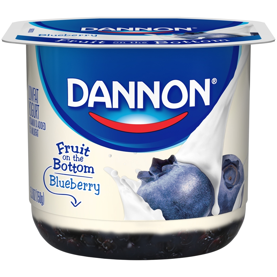Dannon Fruit on the Bottom Blueberry Yogurt, 6 Ounce -- 12 per case.