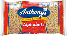 Anthonys Alphabets Pasta, 10 Ounce -- 12 per case.