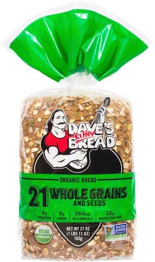 Daves Killer Bread Organic 21 Whole Grain and Seeds Bread, 27 Ounce -- 8 per case