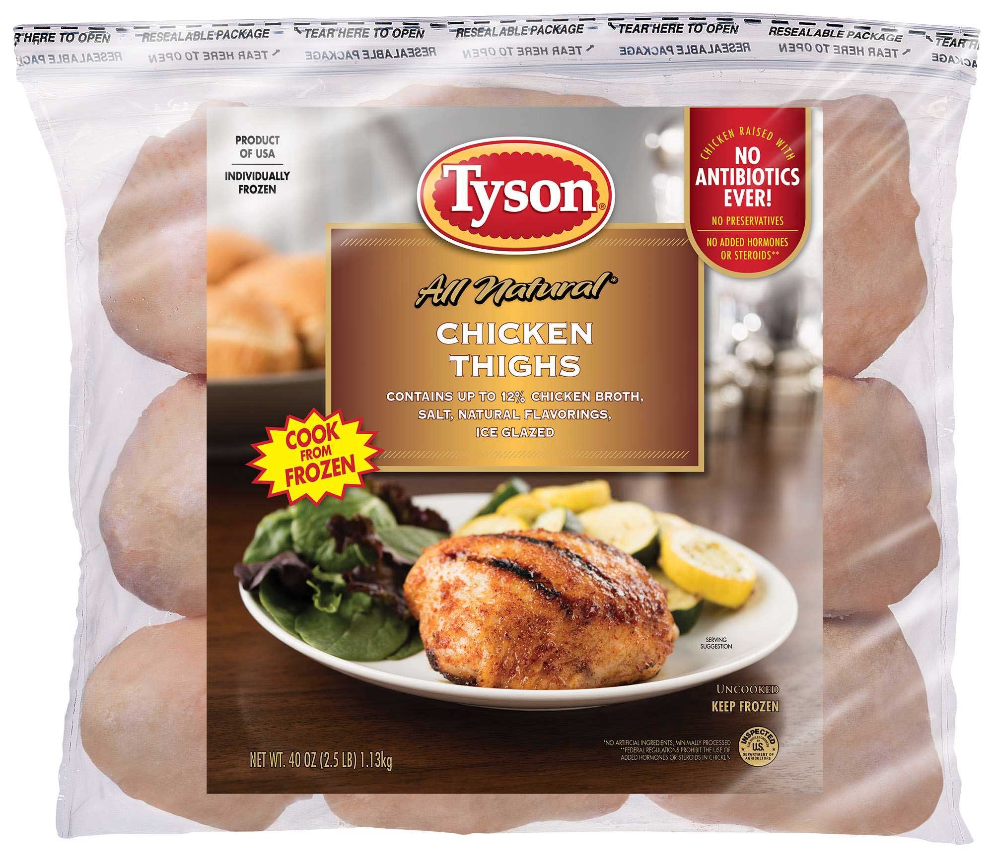 Tyson Chicken Thighs, 2.5 Pound -- 12 per case