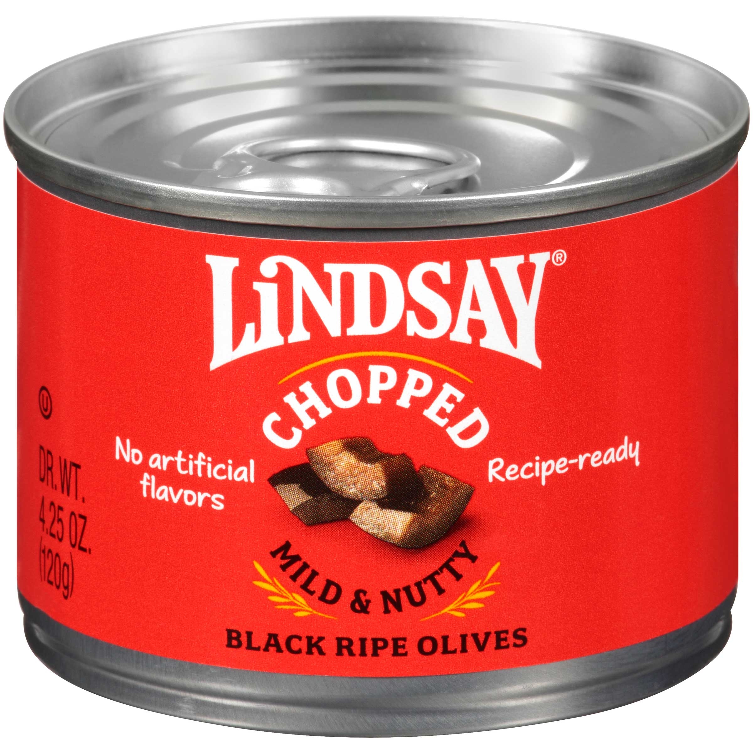 Lindsay Chopped California Black Ripe Olives, 4.25 Ounce -- 24 per case.