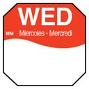 Daymark MoveMark Octagonal Trilingual Day of Week Removable Label - Wednesday, 1 inch -- 12 rolls per case.