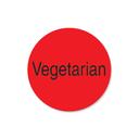 Duramark Red Vegetarian 1 inch Circle Radiant Deli Label, 1000 count per roll -- 12 rolls per case.