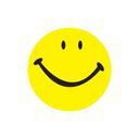 Daymark DuraMark Yellow Smiley Logo Deli Label, 1 inch Circle - 1000 per roll -- 12 rolls per case.