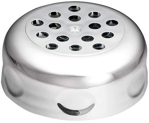 Tablecraft Chrome Perforated Plastic Top for 6 or 8 Ounce Shaker - 12 count per pack -- 6 packs per case