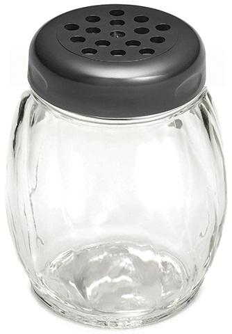 Tablecraft PETG Shaker with Plastic Perforated Black Top, 6 Ounce - 12 count per pack -- 6 packs per case