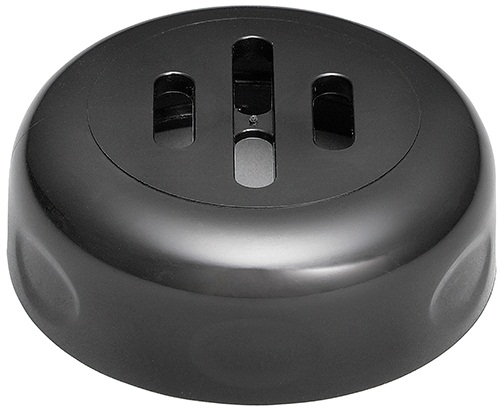 Tablecraft Plastic Black Slotted Shaker Top Only - 12 count per pack -- 6 packs per case