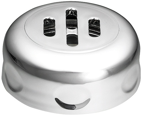 Tablecraft Chrome Plated Slotted Shaker Top Only - 12 count per pack -- 6 packs per case