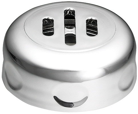 Tablecraft Chrome Slotted Plastic Top for 6 or 8 Ounce Shaker - 12 count per pack -- 6 packs per case