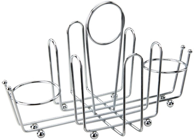 Winco Chrome Plated Cruet Rack for Salt/Pepper Shaker and Sugar Packets -- 12 per case