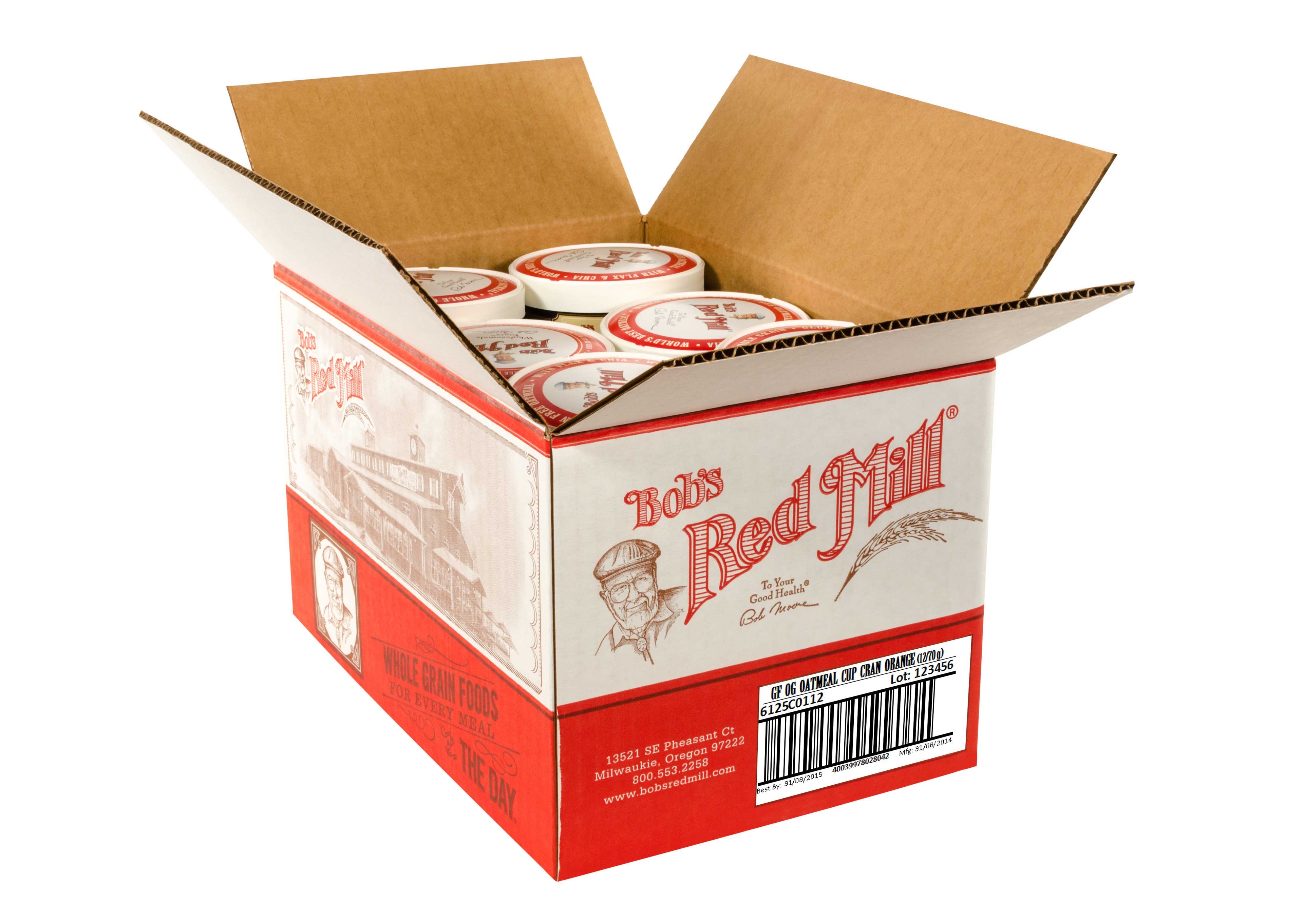 Bobs Red Mill Organic Orange Cranberry Oatmeal Cup, 2.47 Ounce -- 12 per case.