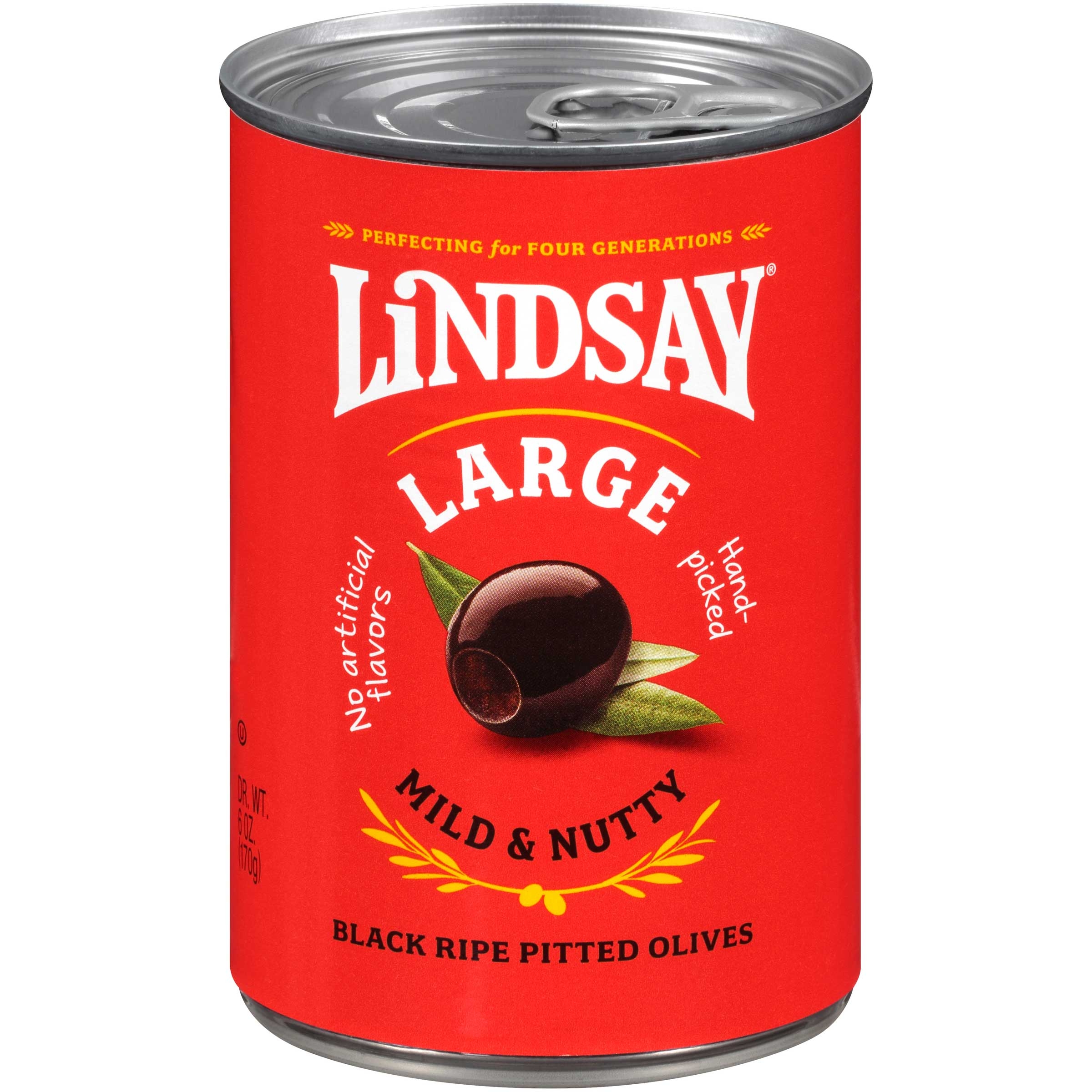 Bell Carter Foods Lindsay Large Black Pitted Ripe Olives, 6 Ounce -- 24 per case.