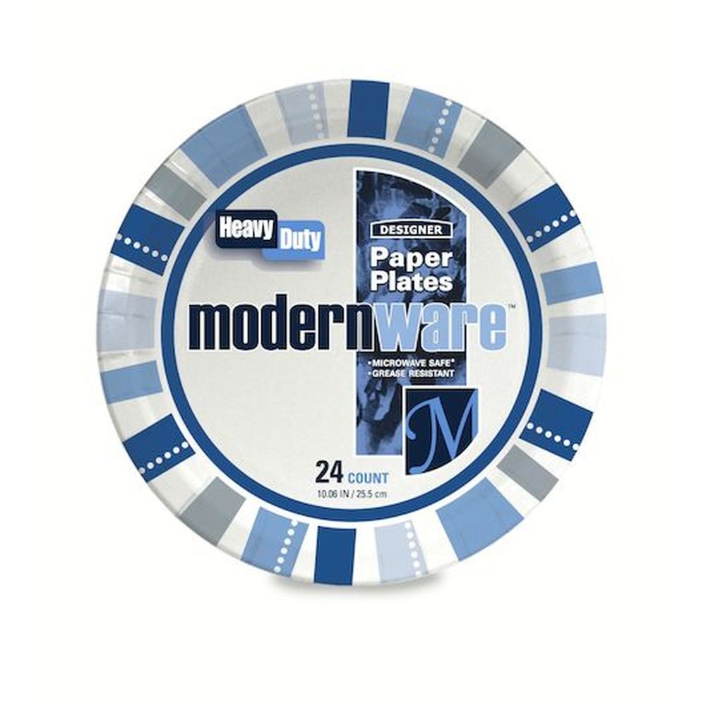 Ajm 10 1/4 inch Modernware Paper Plate, 24 count - 12 per case