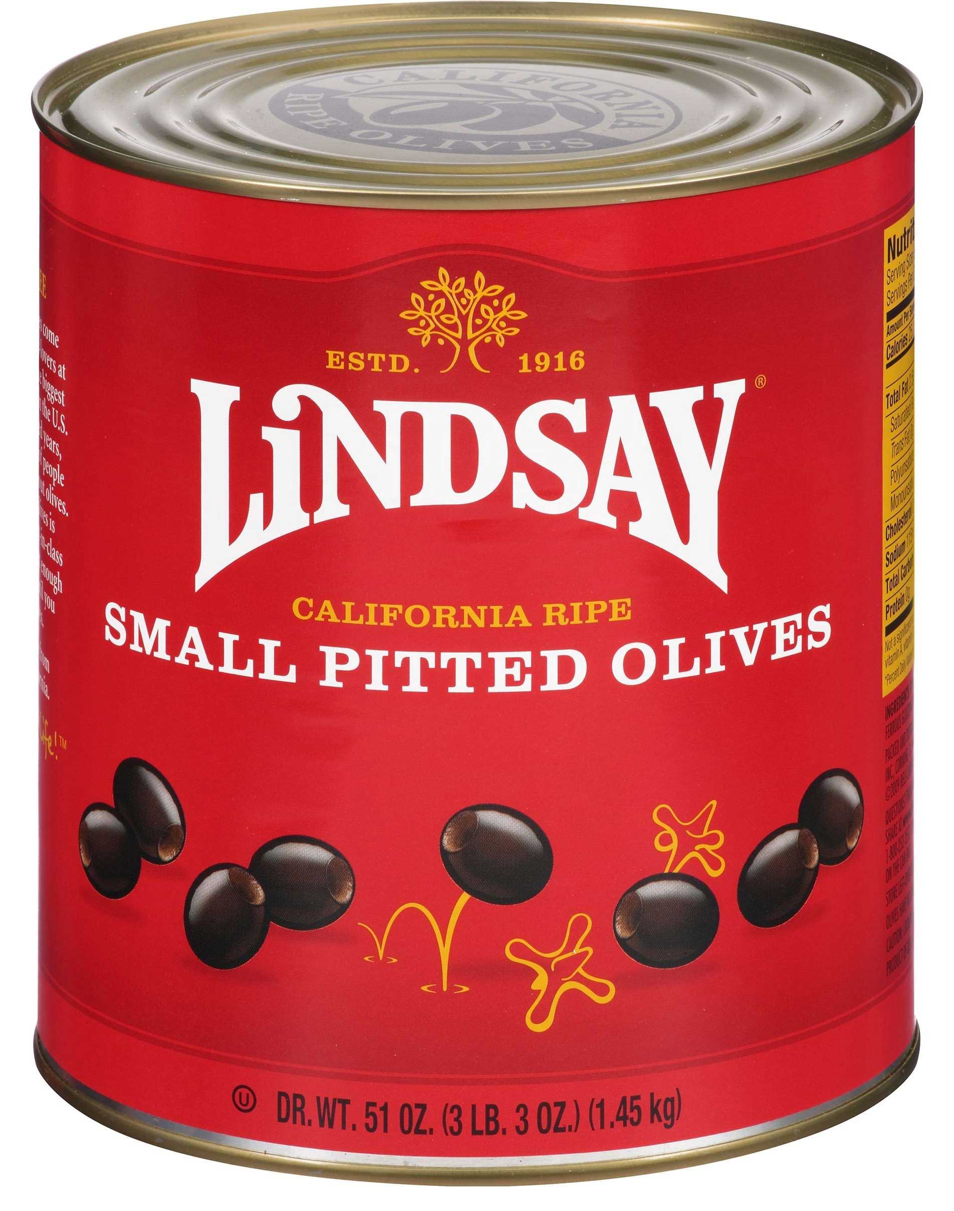 Lindsay Small Pitted Ripe Olives, 51 Ounce -- 6 per case