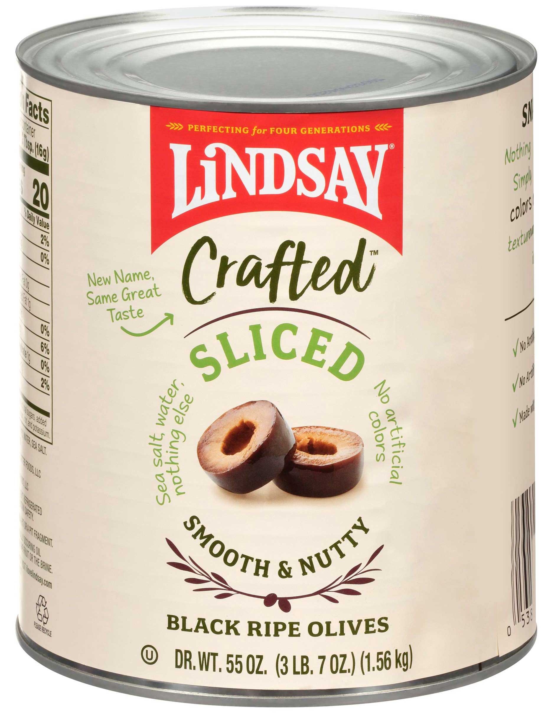 Lindsay Crafted Sliced Black Ripe Olives, 55 Ounce -- 6 per case