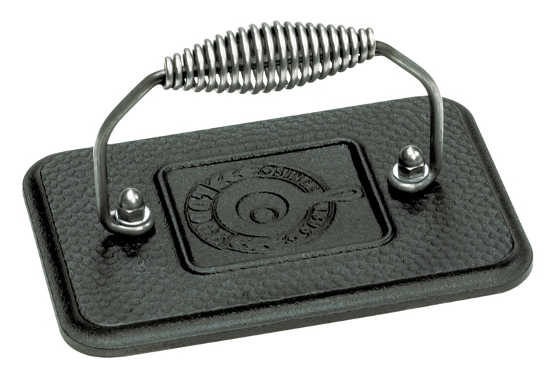 Lodge Preseasoned Rectangular Cast Iron Grill Press -- 6 per case.