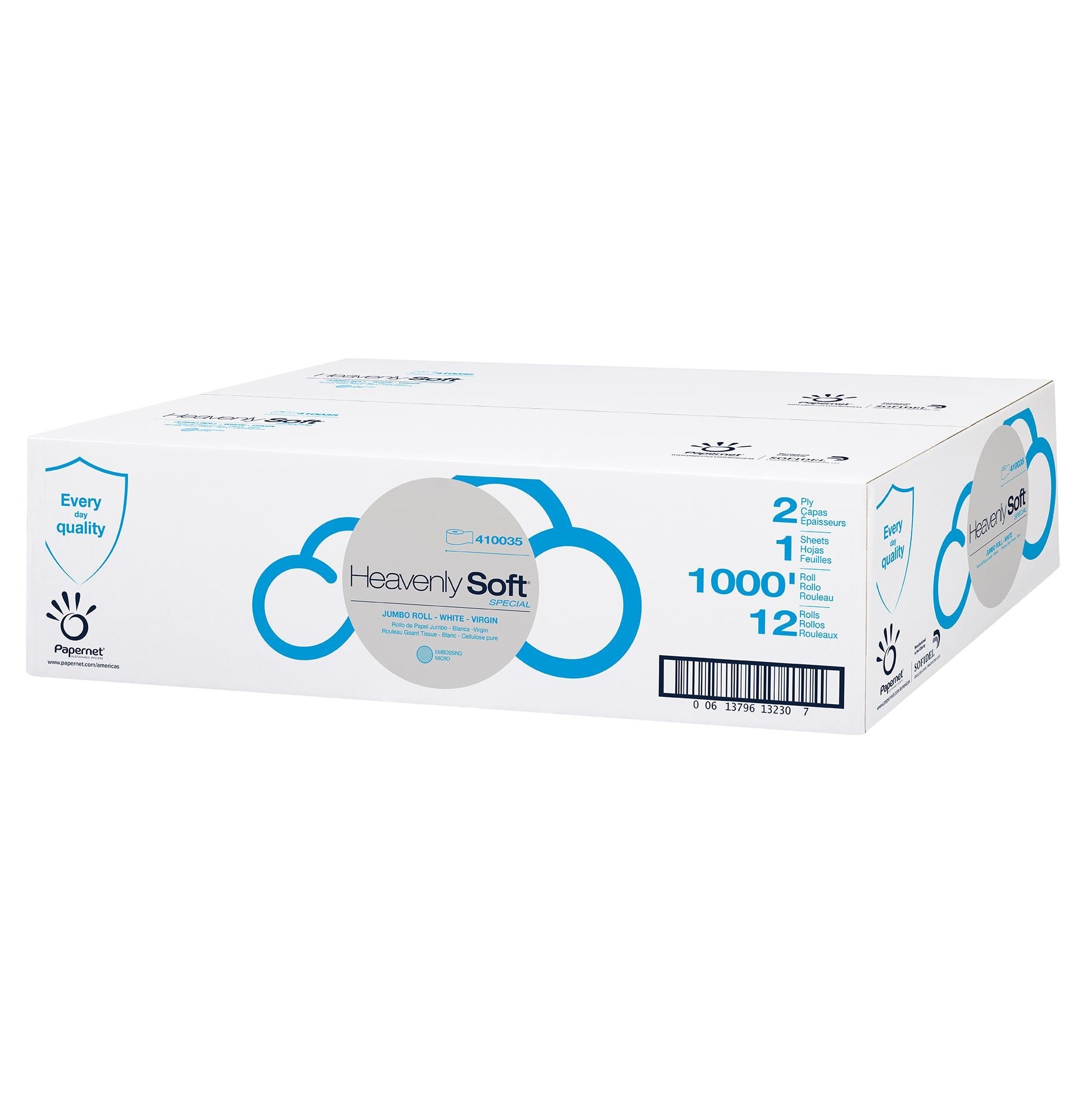 Sofidel Heavenly Soft White 2 Ply Jumbo Tissue, 1000 Feet x 3.5 inch -- 12 per case