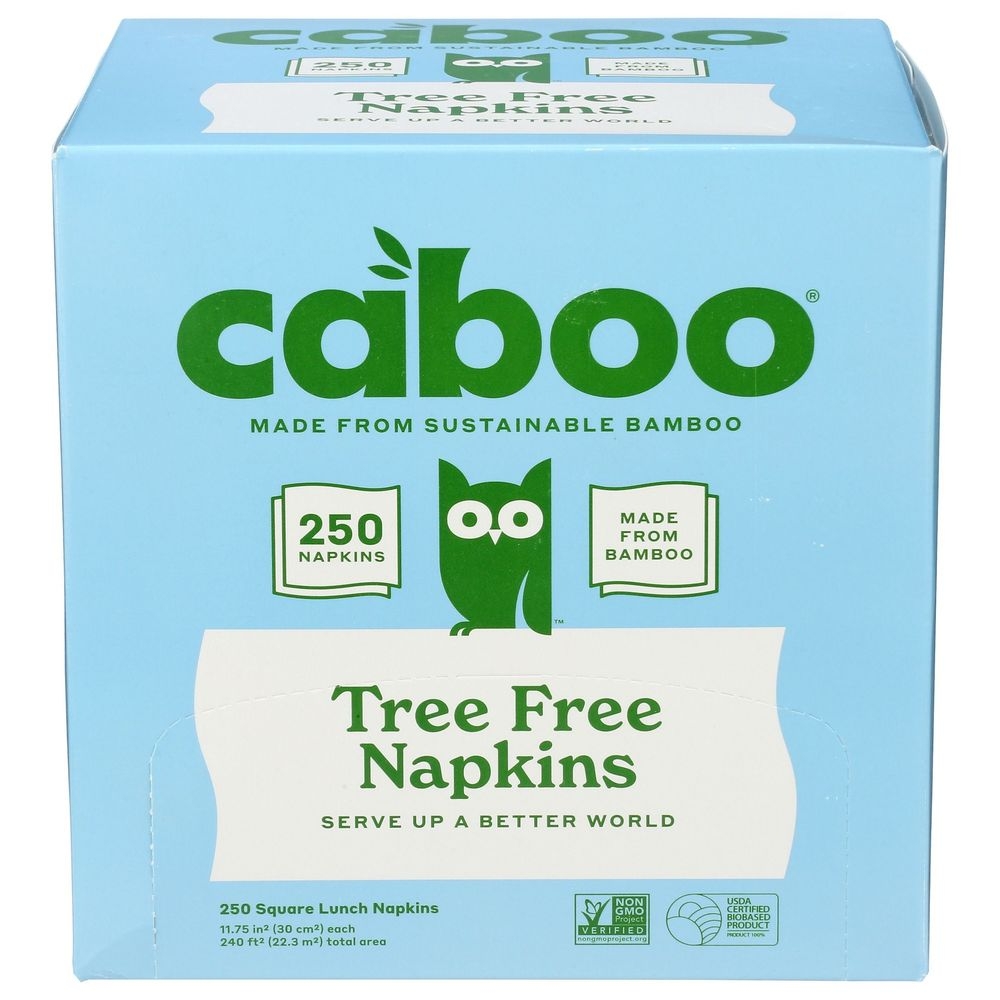 Caboo Unscented Tree Free Plastic Free Bamboo Napkins, 250 count -- 16 per case
