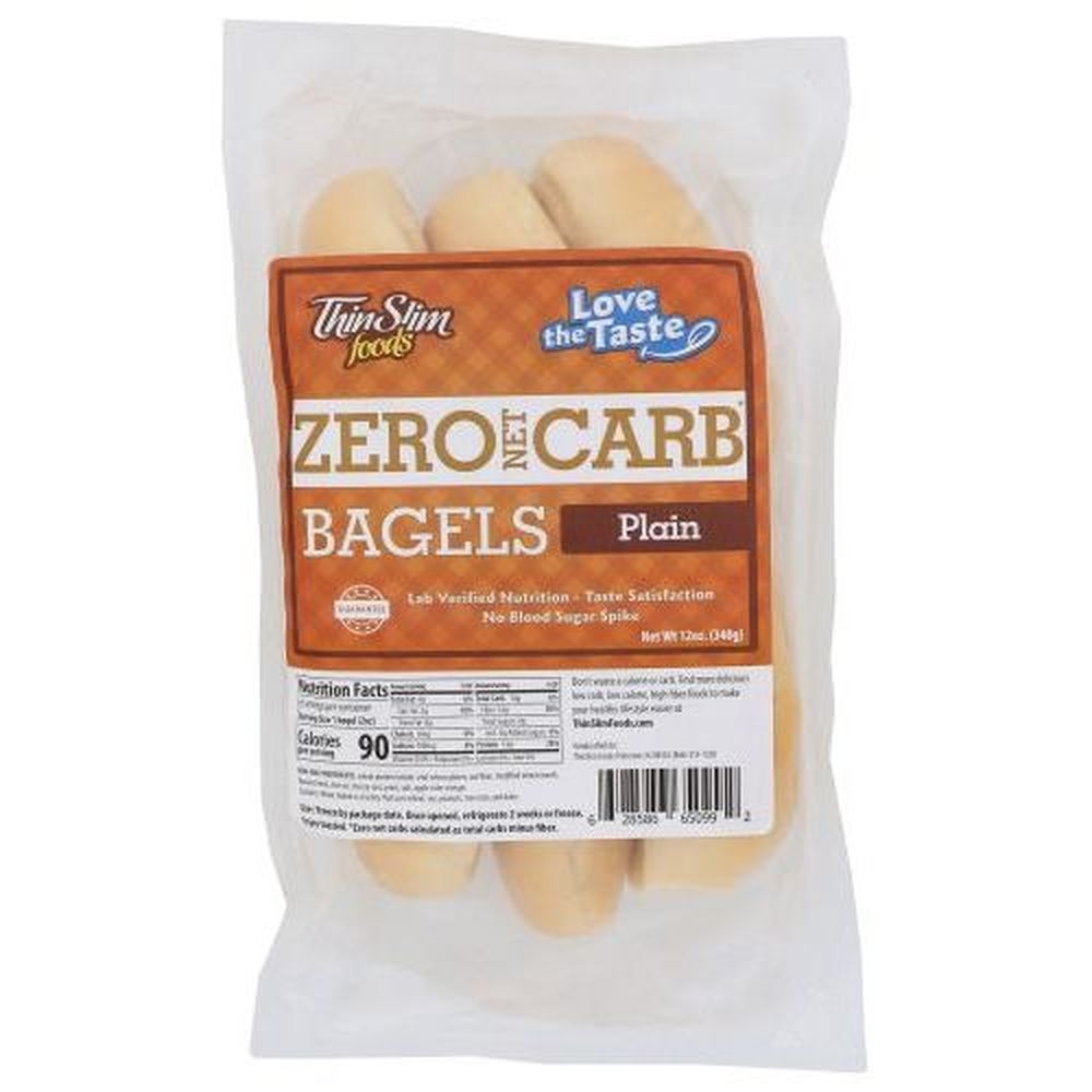 Thinslim Foods Zero Net Carb Plain Bagel, 12 Ounce -- 6 per case
