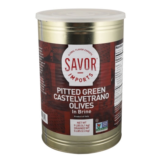 Savor Imports Castelvetrano Green Pitted Olives in Brine, 2.23 Kilogram -- 2 per case