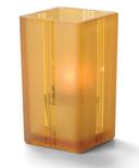 Hollowick Quad Amber Art Deco Votive Lamp, 4 3/8 x 2 1/2 x 2 1/2 inch.