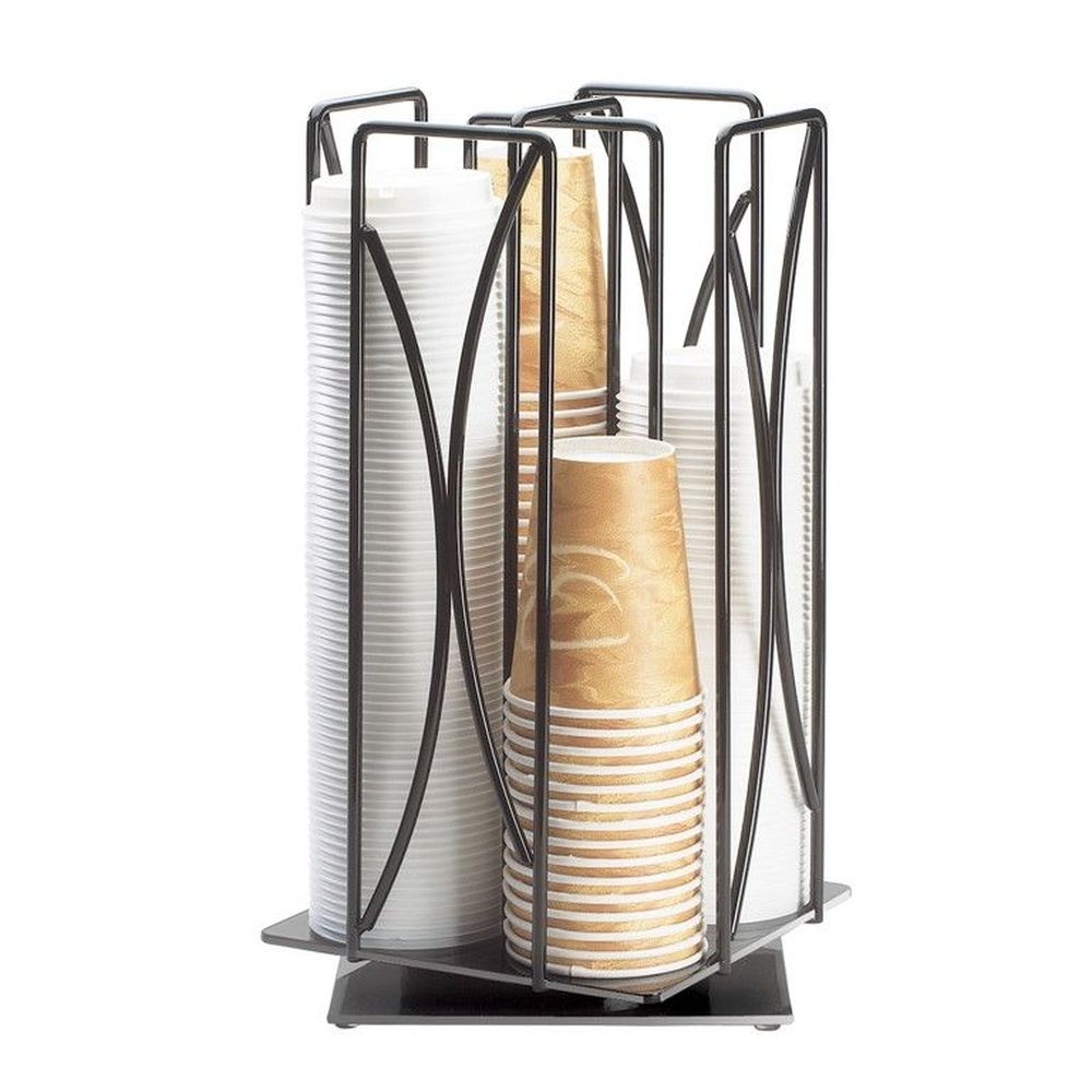 Cal-Mil Black Iron Revolving Cup/Lid Organizer, 8 x 8 x 17.5 inch