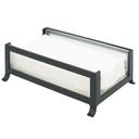 Cal-Mil Soho Black Napkin Holder with Frosted Glass Sides, 9 1/2 x 6 1/4 x 3 1/2 inch