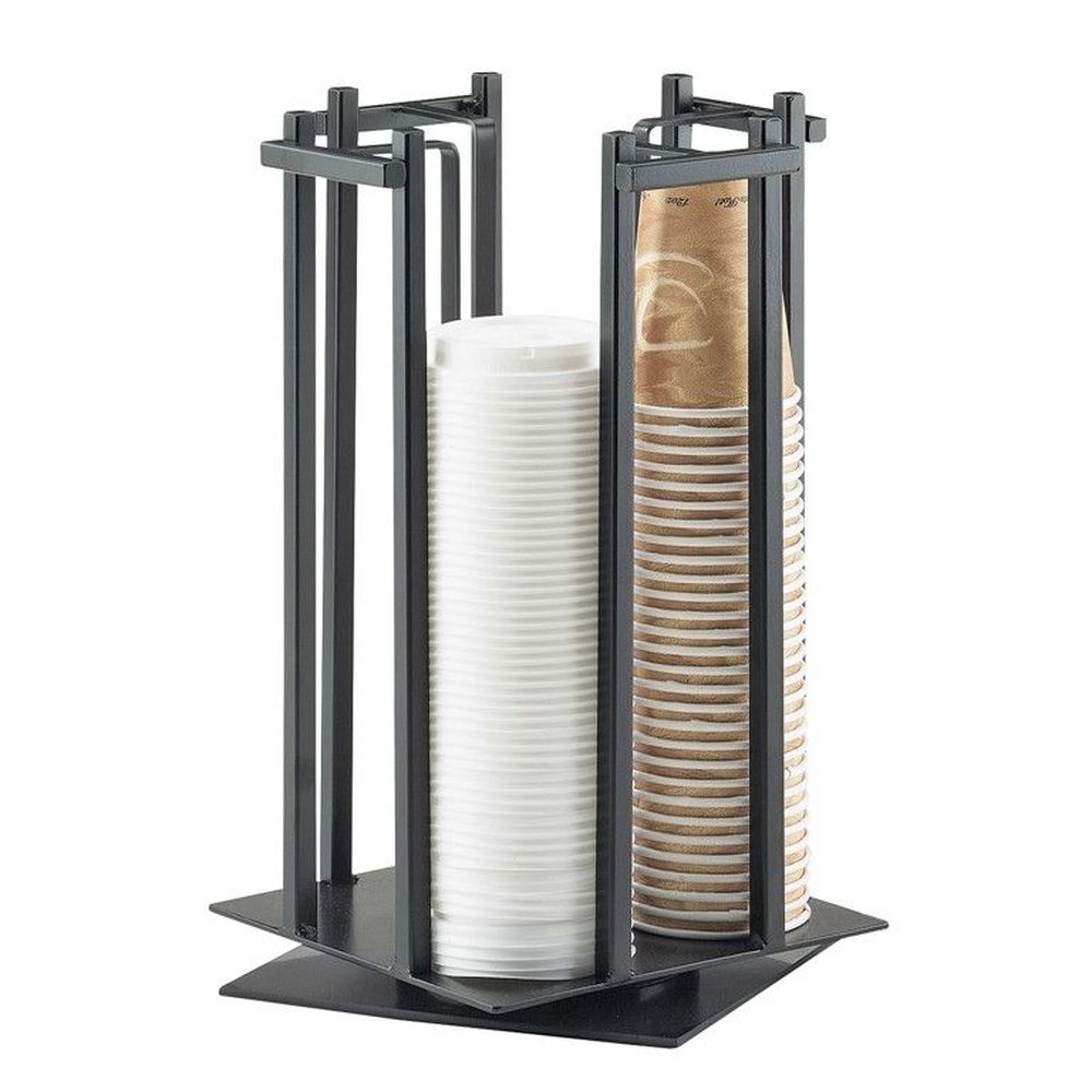 Cal-Mil Black One by One Revolving Cup and Lid Organizer, 10 x 10 x 15.75 inch