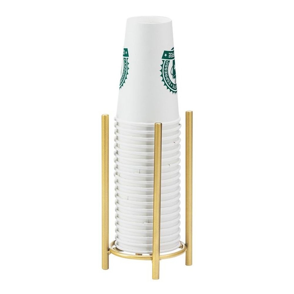 Cal-Mil Mid-Century Brass Single Countertop Cup and Lid Organizer, 5 inch Dia x 8.5 inch