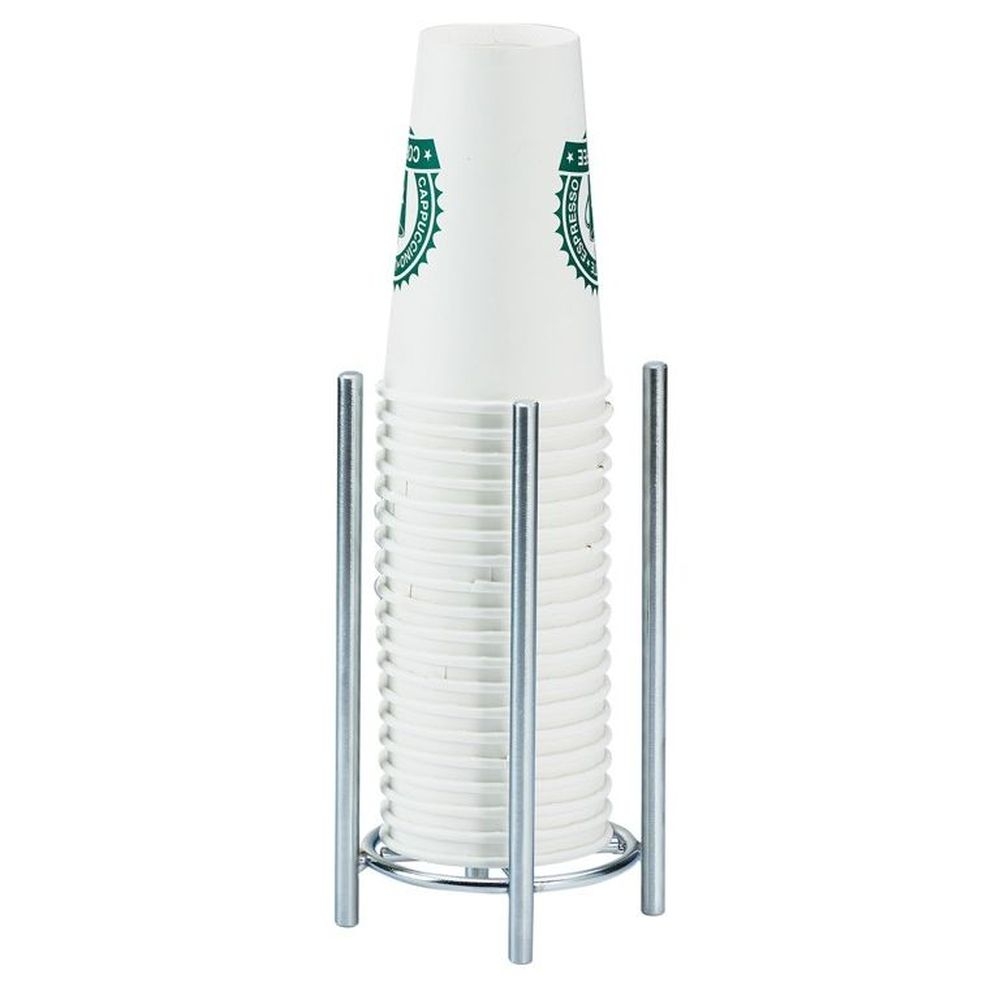 Cal-Mil Mid-Century Chrome Single Countertop Cup and Lid Organizer, 5 inch Dia x 8.5 inch