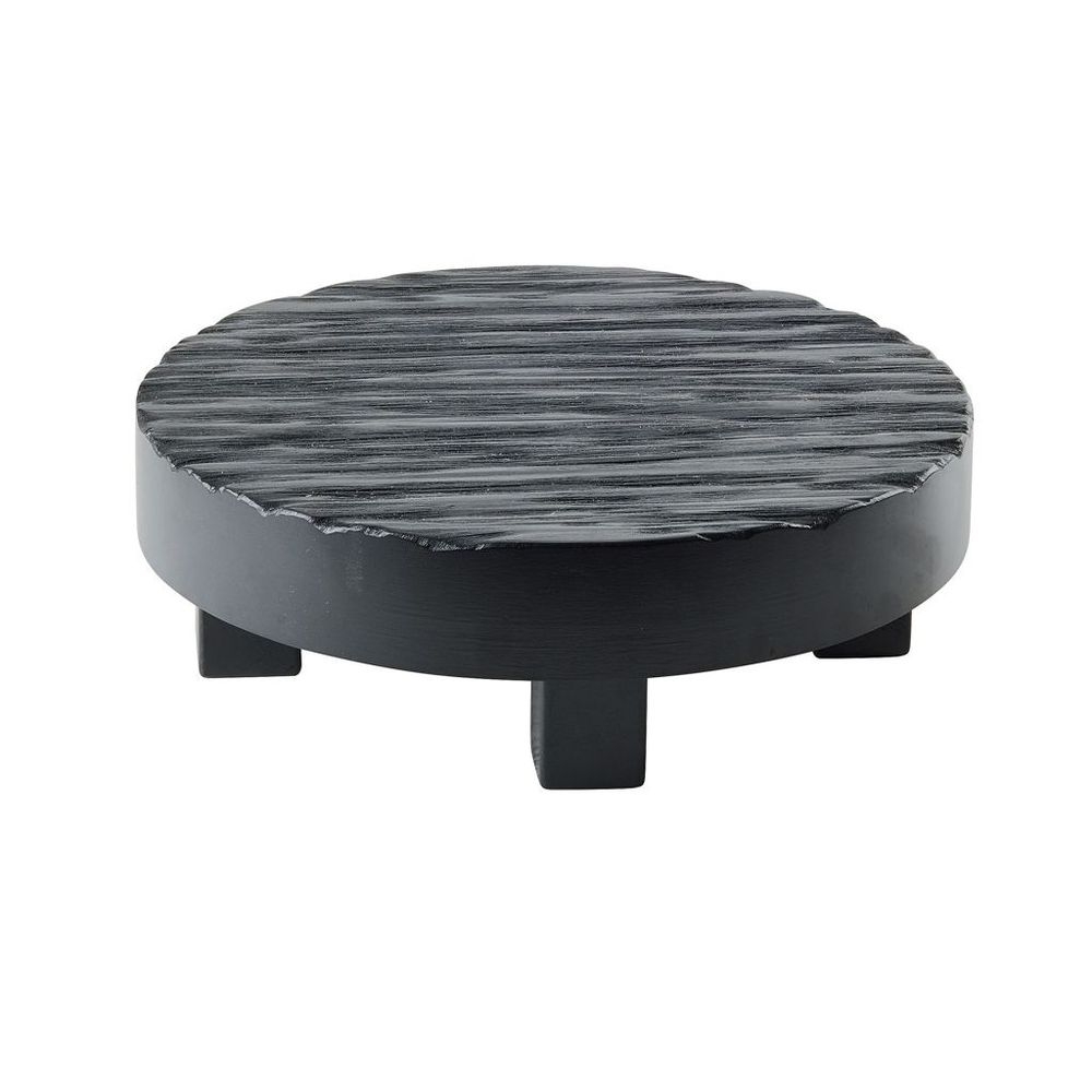 Cal-Mil Monterey Black Wood Round Riser, 12 inch Dia. X 4 inch Height