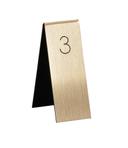 Cal-Mil Single Gold with Black Engraved Number Tent, 1.75 inch Width x 5 inch Height