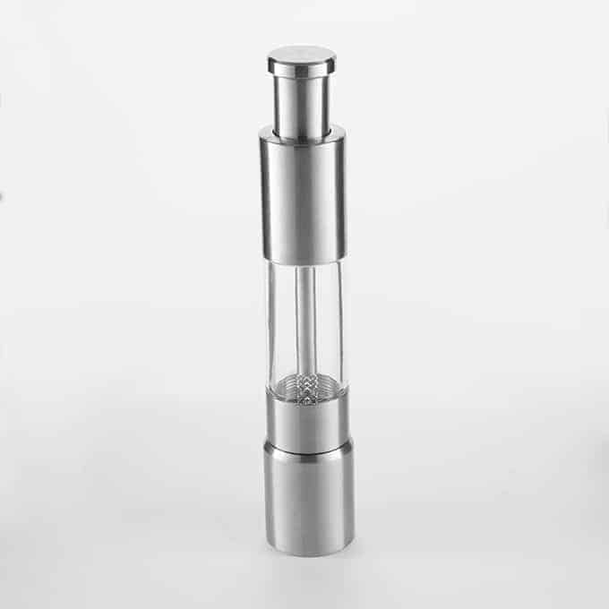 American Metalcraft Steel/Acrylic Presto Push Salt and Pepper Mill, 6 inch Height