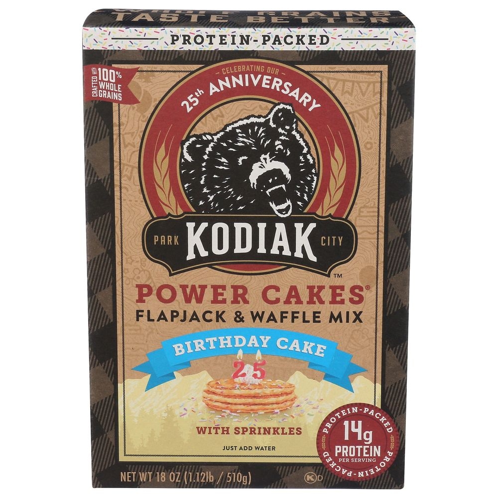 Kodiak Protein Packed Birthday Cake Flapjack and Waffle Mix, 18 Ounce -- 6 per case