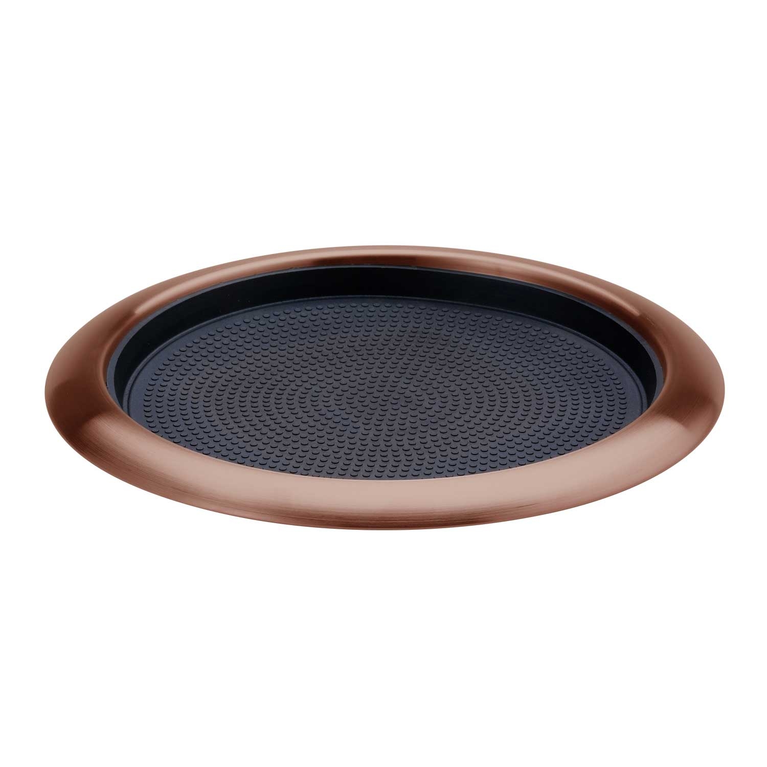 Service Ideas Rose Gold 9 inch Round Non-Slip Tray with Removable Insert, 11 x 11 x 1 inch