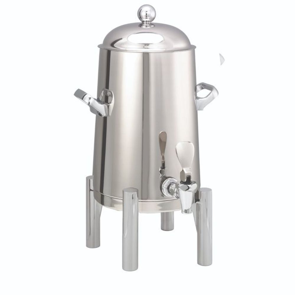 Service Ideas Flame Free Thermo Urn Stainless Polished Round Vacuum Insulated Urn, 1.5 Gallon Capacity
