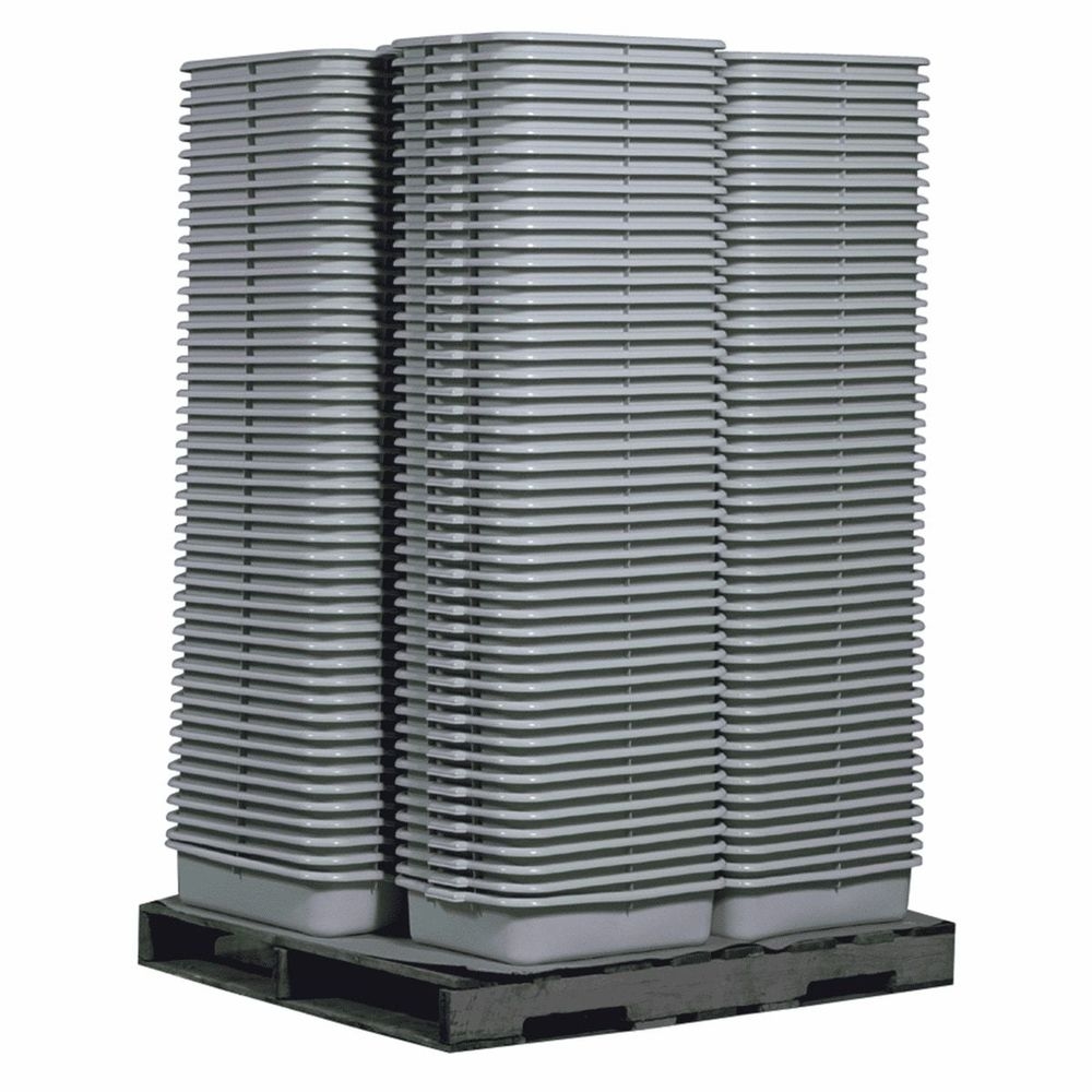 Tablecraft High Density Polyethylene Gray Palletized Tote Box, 5 inch -- 240 per case