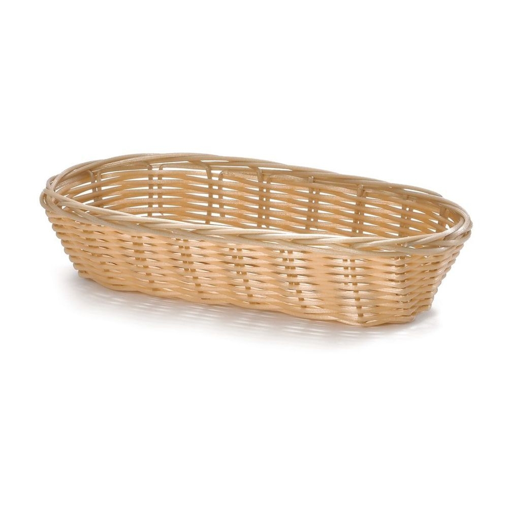 Tablecraft Natural Plastic Basket, 9 x 3.5 x 2 inch -- 12 per case