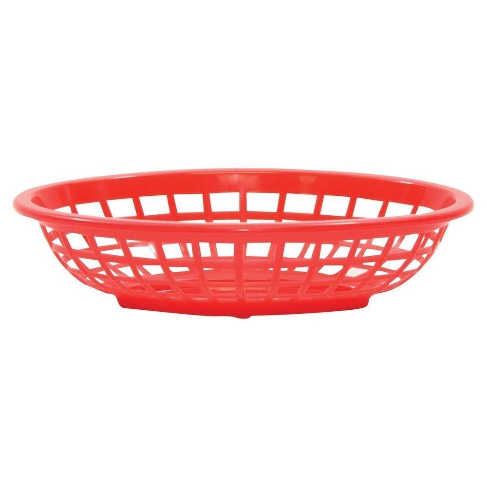 Tablecraft Red Side Order Oval Basket, 8 x 5.375 x 2 inch -- 36 per case