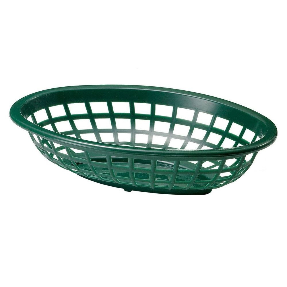 Tablecraft Forest Green Oval Small Basket, 7.75 x 5.5 inch -- 36 per case