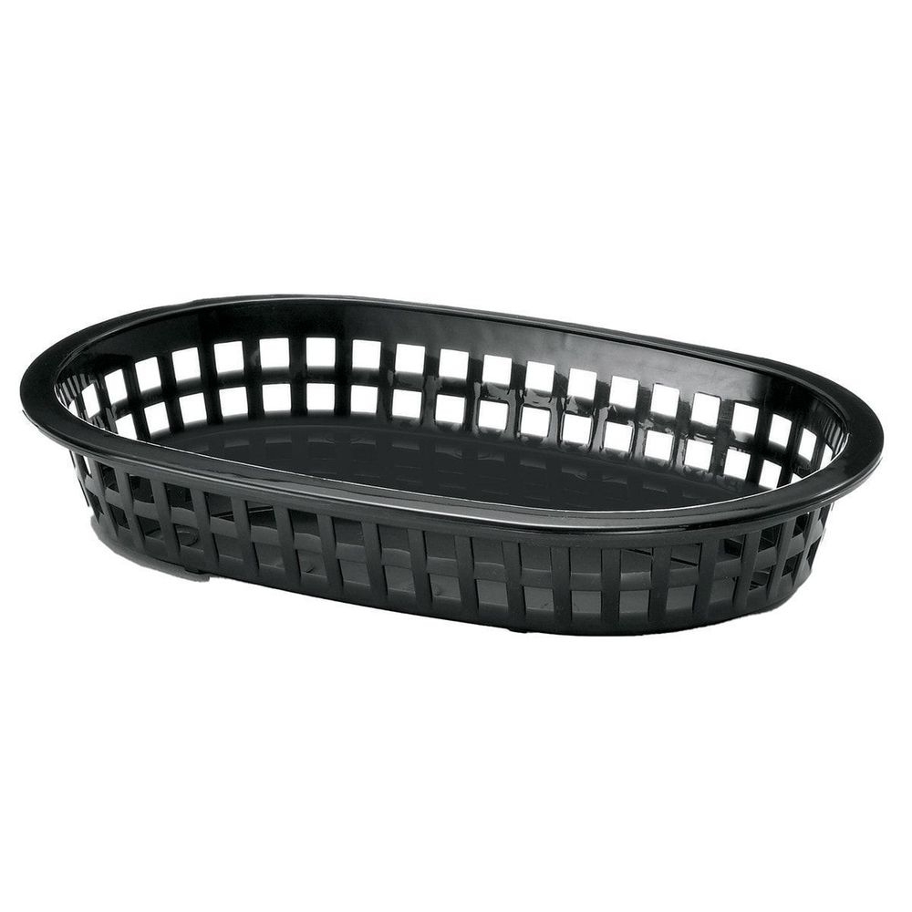 Tablecraft A La Carte Black Oval Platter Basket, 9 x 6 x 2 inch -- 36 per case