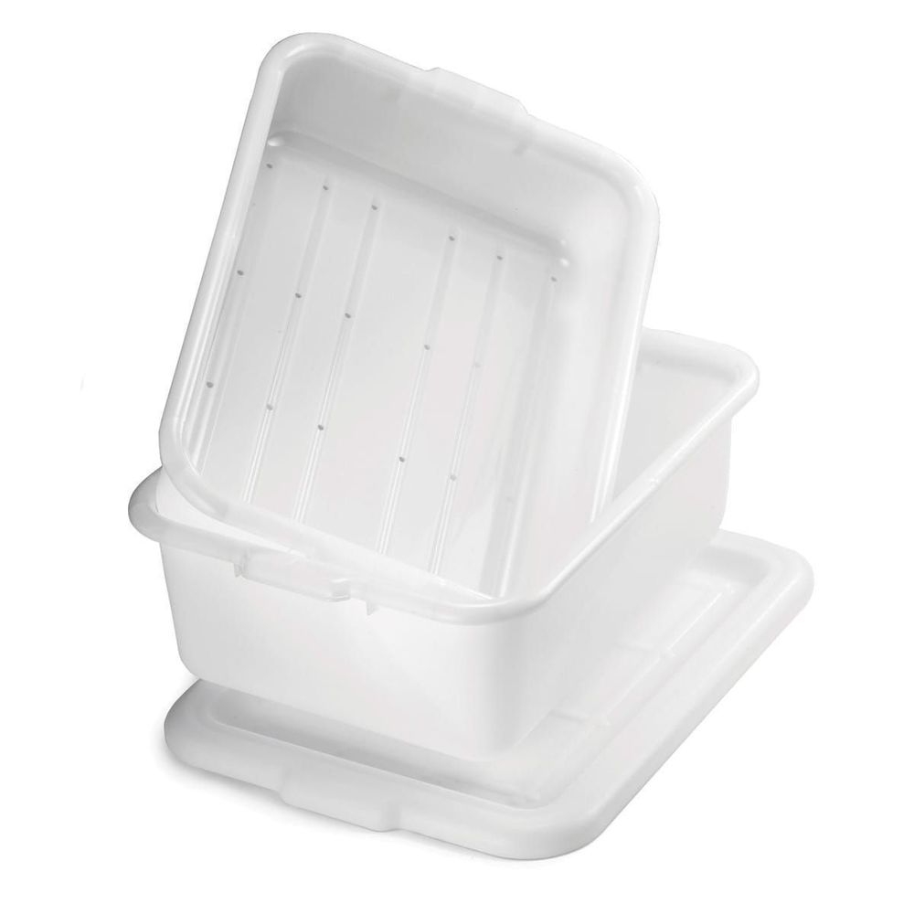 Tablecraft Milky White High Density Polyethylene Freezer Storage Box, 21.5 x 15.5 x 7.125 inch -- 12 per case