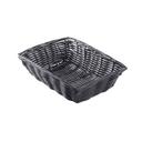 Tablecraft Polypropylene Black Rectangular Handwoven Basket, 9 x 6 x 2.5 inch -- 12 per case