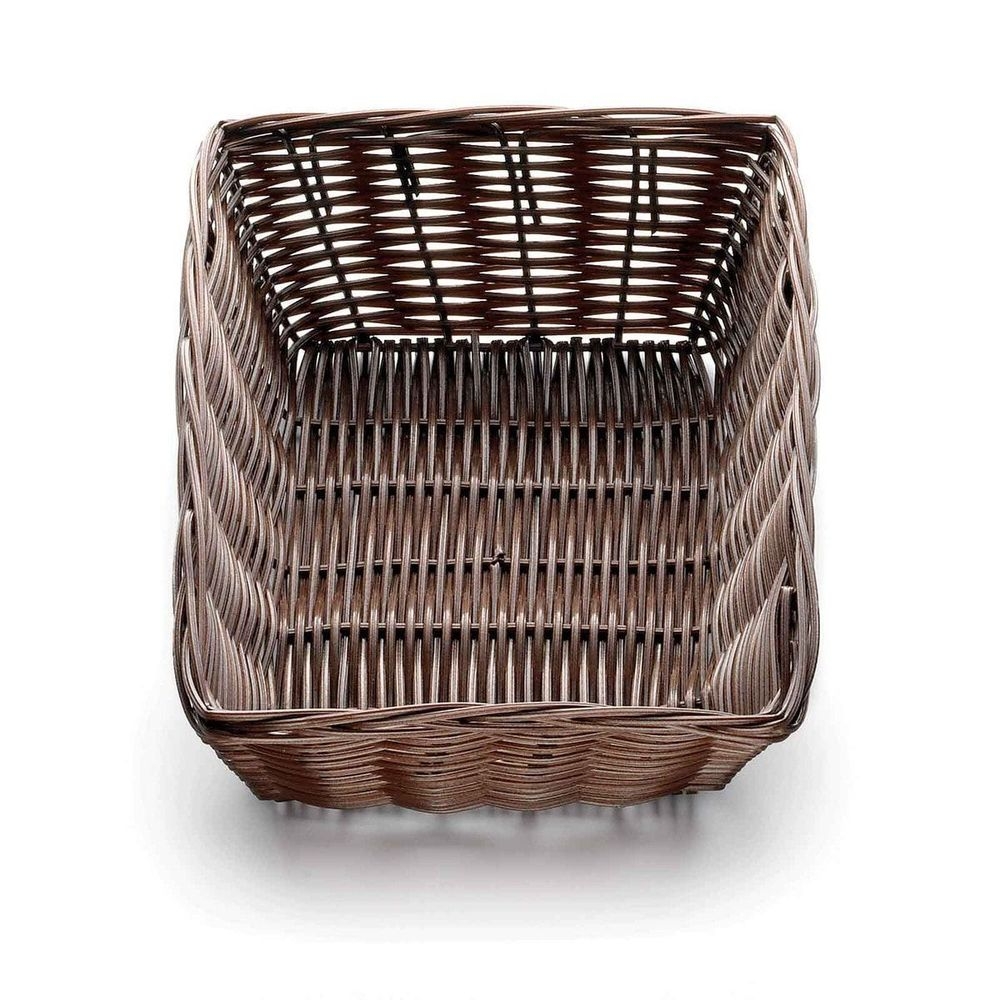 Tablecraft Polypropylene Cord Brown Rectangular Handwoven Basket, 9 x 6 x 2.5 inch -- 12 per case