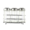 Tablecraft 3 Piece Shaker Set with Rack, 2 Ounce Capacity -- 6 per case