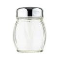 Tablecraft Chrome Plated Perforated Plastic Top Swirl Glass Shaker, 6 Ounce Capacity -- 12 per case